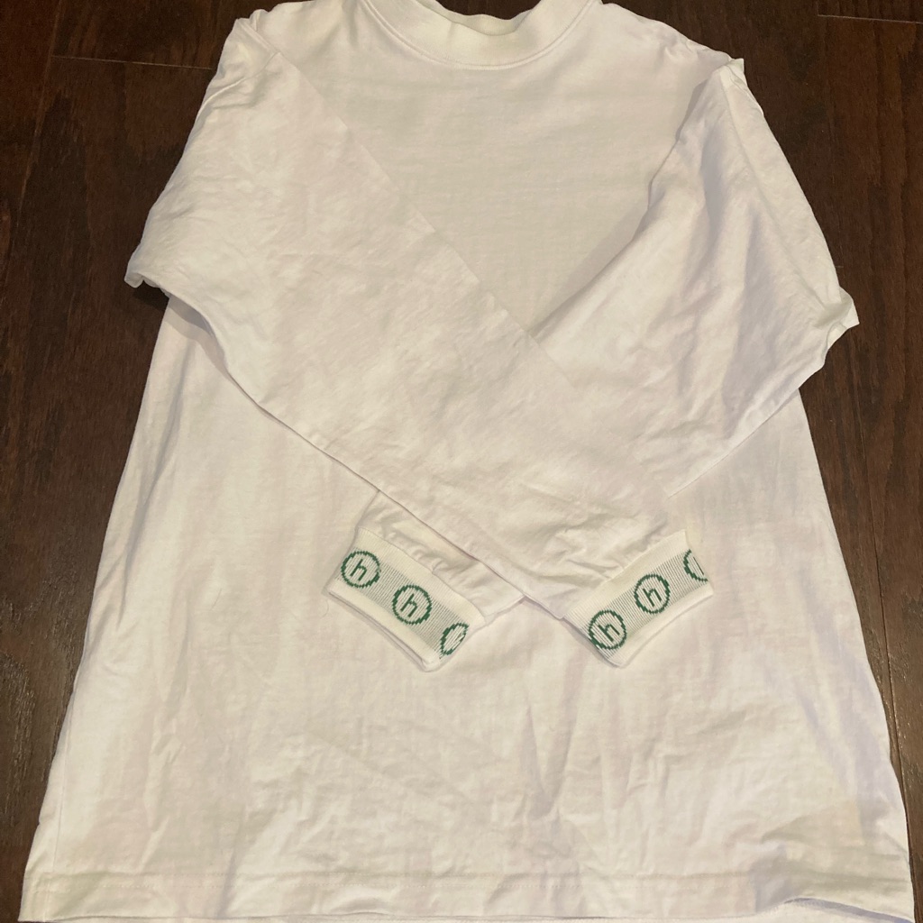 Hidden Ny - Logo Long Sleeve Tshirt White - Mens Size Small, Rare Euc Logo Cuffs